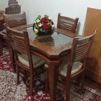 دو دست میز نهار خوری چهار نفره تمیز شیک مرتب