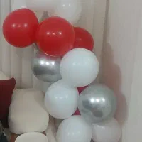 ریسه بادکنک دکورتولدیکونیم مترکروم نقره سفیدقرمز