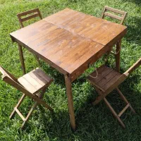 میز و صندلی چمدونشو تمام چوب روس