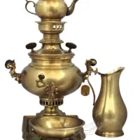 سماور و سینی و پاسماوری و قوری مسی