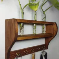 کلید آویز و گلدان چوبی