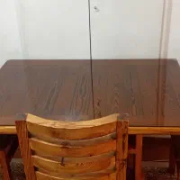 میز و صندلی شیک چوب گردو