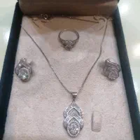 ست نقره 925 خارجی با نگین سنگ سیترین اصل|جواهرات|شیراز, هفت تنان|دیوار