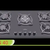 پارس سوار شیشه ای ۵شعله توکار رومیزی صفحه ای