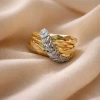 انگشتر کم اجرت طرح گندم جواهری محسن