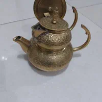 کتری وقوری برنجی سنگین وزن کار هندوستان|کلکسیون اشیاء عتیقه|تهران, حسین‌آباد|دیوار