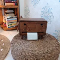 باکس دستمال ، فانتزی طرح ربات ، چوب طبیعی