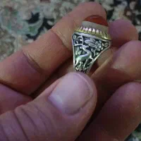 انگشتر نقره باباقوری طرح آهو