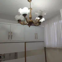 لوستر پنج شعله طرح برنز الومینیومی