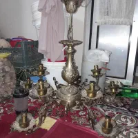 لوستر ۱۰شاخه برنج و برنز اصل