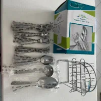 سرویس قاشق چنگال‌ استیل ۶ نفره استند دار