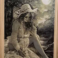 تابلو تبریز عکس دختر در زیر ماه