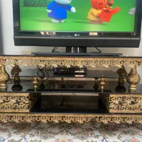 میز تلویزیون پایه هاش برنزه