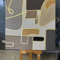 تابلو دکوراتیو برجسته تلفیق ورق طلا