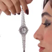 ساعت نقره زیبا مدل زیتون با ست نقره سوپر میکرو