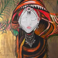 فروش تابلو مدوسا میکس مدیا هنری دستساز