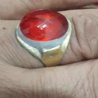 انگشتر زردک وبا نگین یاقوت بسیار کهنه و قدیمی