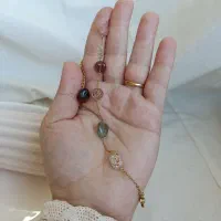 دستبند سنگ اصل نقره طلا استیل