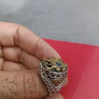 انگشتر شیر و خورشید دست ساز نقره اصل|جواهرات|بوشهر, |دیوار