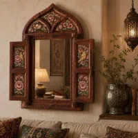 آینه و قاب آینه چوبی
