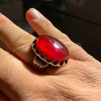 انگشتر نقره عقیق سرخ یمنی البالویی