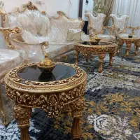 مبل سلطنتی مناسب جهیزیه چوب راش ورق طلا بشرط|مبلمان خانگی و میز عسلی|مشهد, پورسینا|دیوار