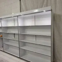 قفسه و میز ام دی اف با نور پردازی زیبا|کتابخانه، شلف، قفسههای دیواری|بروجن, |دیوار