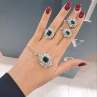 نیم ست و ست نگین نقره|جواهرات|زنجان, |دیوار