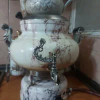 سماور گازی سه کاره طرح ماربل با قوری سالم ونو