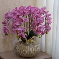 گلدان گل ارکیده مصنوعی تزیین شده