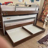 تحت دو طبقه چندمنظوره مدل پردیس تولید کم جا چوب|تخت و سرویس خواب|زنجان, |دیوار