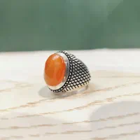 انگشترنقره دست ساز عقیق (نقره جات رویال)