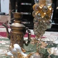 دکوری کریستالی پایه برنجی/دکوری سماور/دکوری دلفین