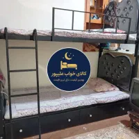 تخت خواب دوطبقه فلزی مدل قلبی کمانی|تخت و سرویس خواب|مشهد, طلاب|دیوار