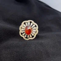 انگشتر و حلقه نقره با عقیق یمنی