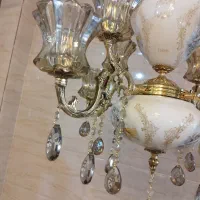 لوستر زنبق ستاره 10شعله برنزی|لوستر و چراغ آویز|تبریز, |دیوار