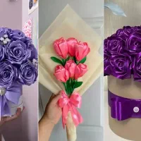 دسته گل روبانی|گل مصنوعی|قزوین, |دیوار