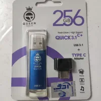 فلش ۲۵۶ گیگ USB3 کوئین باگارانتی مادام بدنه فلزی