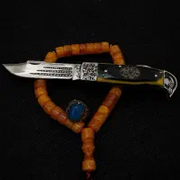 ++ چاقو جیبی ضامندار دست ساز ++