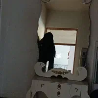 آینه شمعدان سفید طلایی