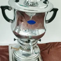 سماور نفتی تمام استیل سالم با سینی