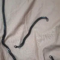 ست گردنبند و دستبند استیل مشکی مردانه