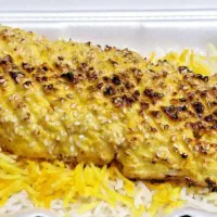 چلو میکس کباب گوشت و کباب مرغ زعفرانی