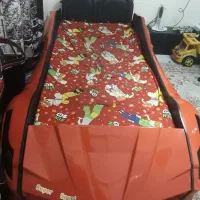 تخت یک نفره کودک با طرح ماشین با تشک|تخت و سرویس خواب|تهران, پرستار|دیوار