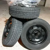 فچهار حلقه رینگ 14 فابریک با لاستیک پژو و قالپاق