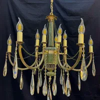 لوستراسکای برنجی کبریتی سنگی/ هشت+دوشعله/سرپیچe42|لوستر و چراغ آویز|تهران, نعمت‌آباد|دیوار