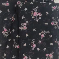 قواره چادری مشکی گلدار