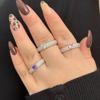 انگشتر رینک سیلور نقره قلب دار صورتی پینک6484