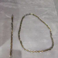 گردنبند و دستبند ست استیل رنگ ثابت