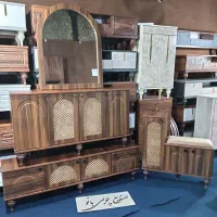 مدل حصیری ست کنسول میزتلویزیون جاکفشی رنگ فندقی